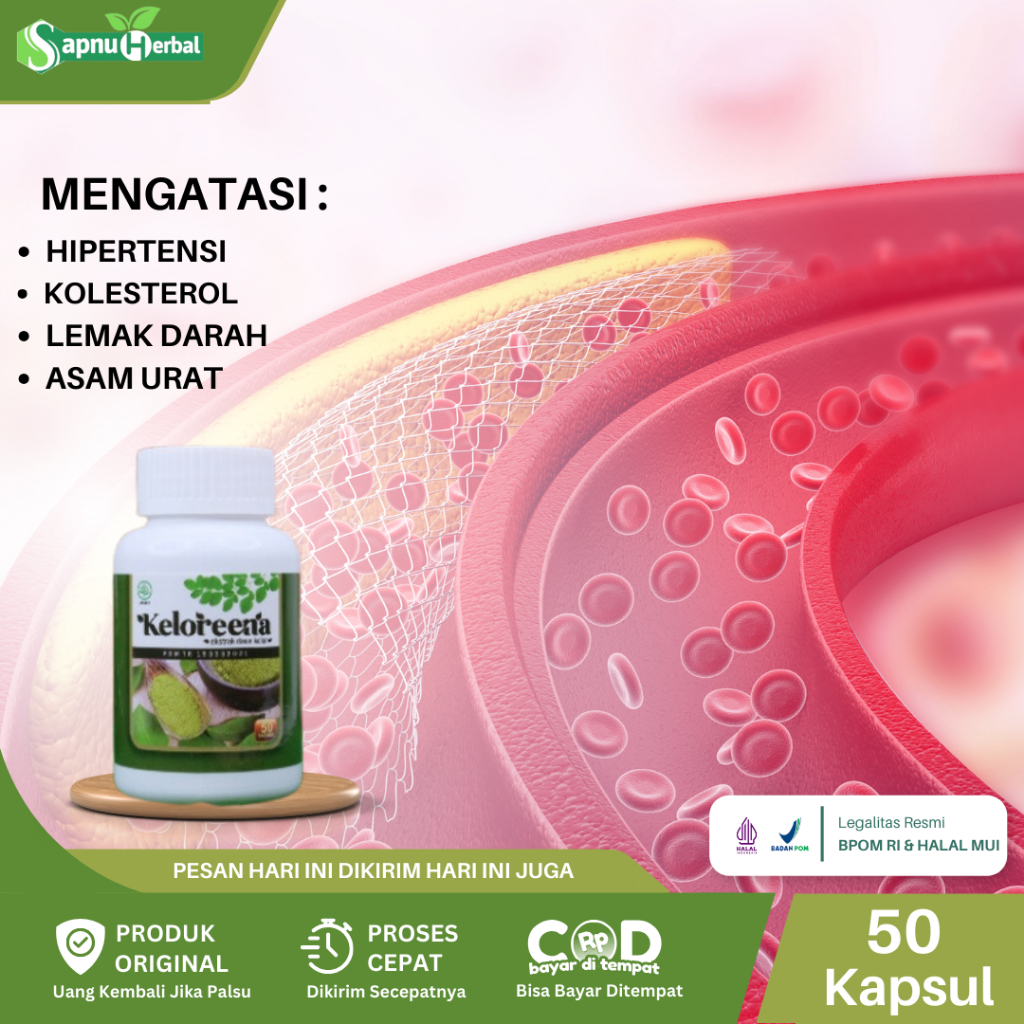 Obat Penurun Hipertensi, Darah Tinggi, Menurunkan Tekanan Darah Tinggi, Kolesterol, Penurun Kolesterol Jahat, Penghancur Lemak Darah, Penurun Kadar Kolesterol, Asam Urat, Syaraf Kejepit, Pusing, Vertigo, Sakit Kepala Parah Dengan Keloreena