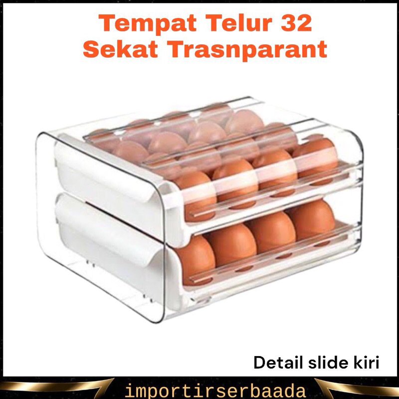 Jual IMP- Rak Telur Transparant 2 Tingkat 32 Sekat BAHAN PLASTIK TEBAL ...