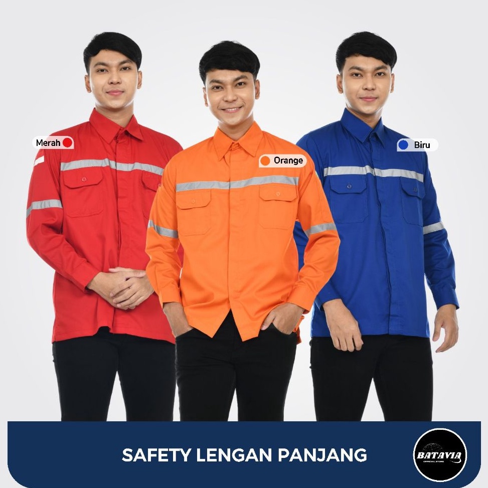 Jual Wearpack Safety Seragam Kerja Lapangan Proyek Kemeja Outdoor Pria K3 Lengan Panjang Scotlet 