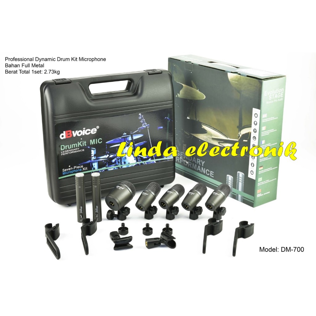 Jual mic drum dbvoice dm700 / db voice dm 700 kit drum original ...