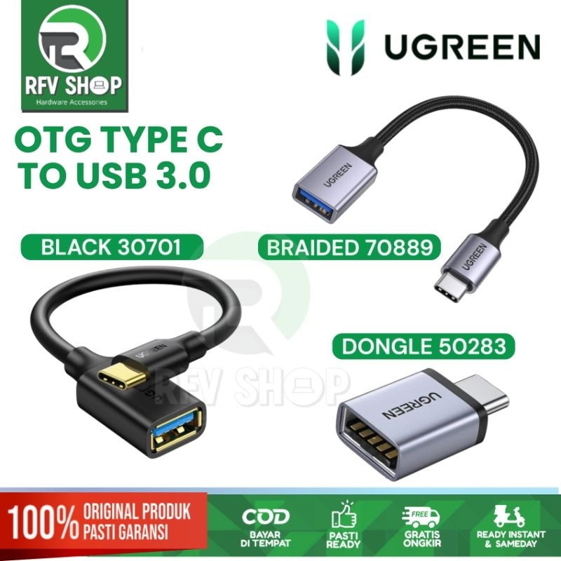 Jual UGREEN Adapter OTG USB 3.1 TYPE C MALE TO USB 3.0 FEMALE | Shopee ...