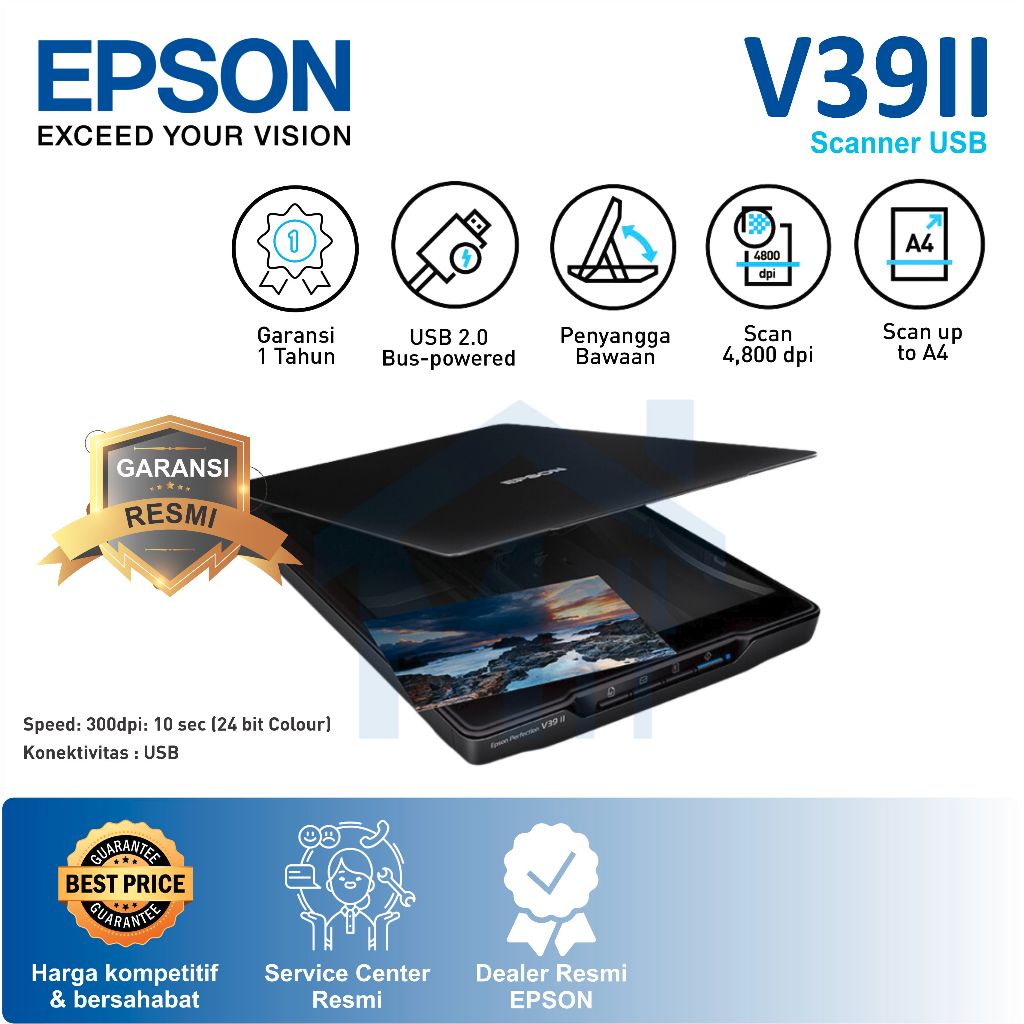 Jual Scanner Epson Perfection V39ii V39 Ii V 39 Ii Pengganti V39 Flatbed A4 Shopee Indonesia 9607