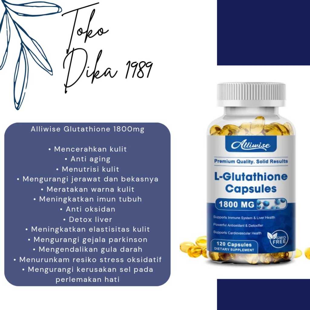 Jual ALLIWISE L-GLUTATHIONE CAPSULES 1800MG ORIGINAL | Shopee Indonesia