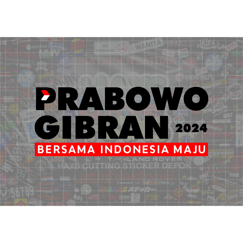 Jual Cutting Sticker Prabowo Gibran V1 Ukuran 15 Cm Untuk Mobil ...
