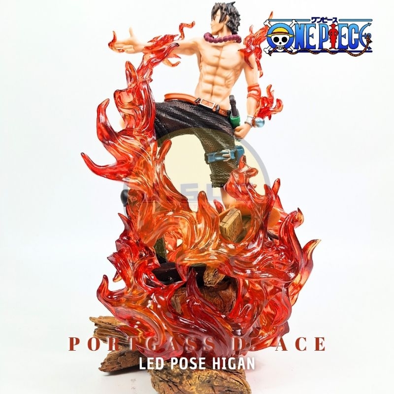 Jual Action Figure Portgass D. Ace Statue Onepiece Statue LED Pose ...