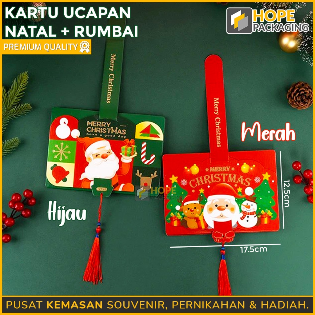 Jual Kartu Ucapan Natal Merry Christmas Rumbai T Card Greeting