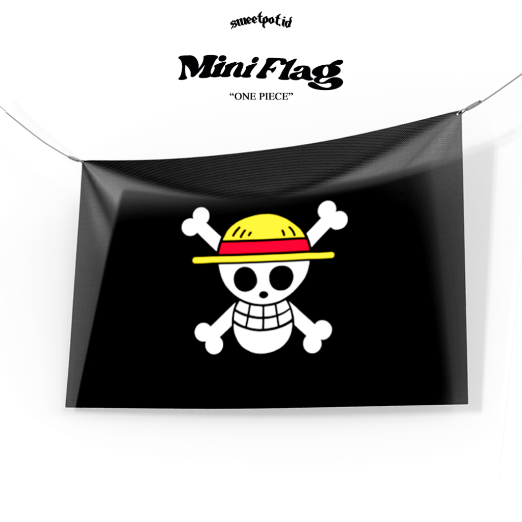 Jual MINI FLAG ONE PIECE LOGO // ONE PIECE LIVE ACTION // BENDERA KAIN