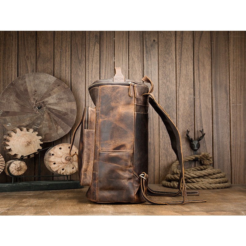 Jual Tas Ransel Pria Retro Kapasitas Besar Kulit Asli Garut Crazy Horse ...