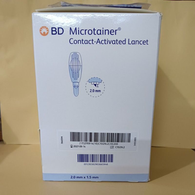 Jual BD Lancet Contact Activated / blue Lancet / BD Microtainer Safety ...