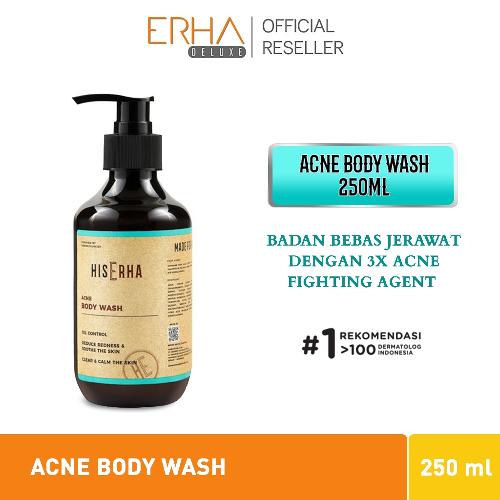 Jual HIS ERHA Acne Body Wash Sabun Mandi Tubuh Pria Anti Jerawat