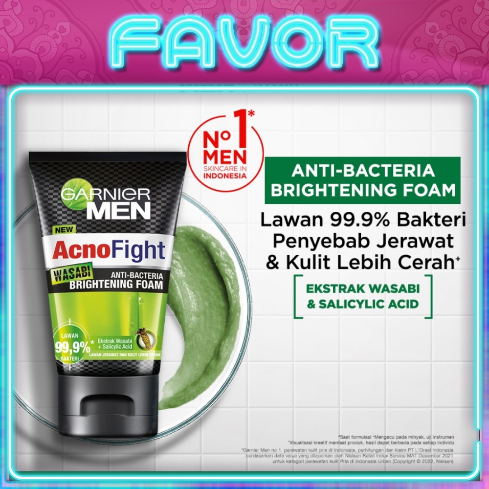 Jual Garnier Men Acno FIght Wasabi Foam 100/50 ml Shopee Indonesia
