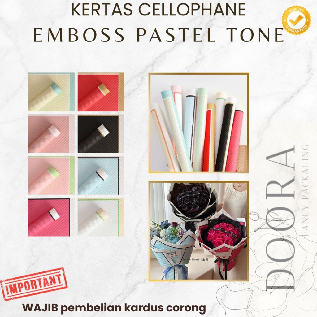 Jual Kertas Buket Bunga Emboss Pastel Tone | Shopee Indonesia