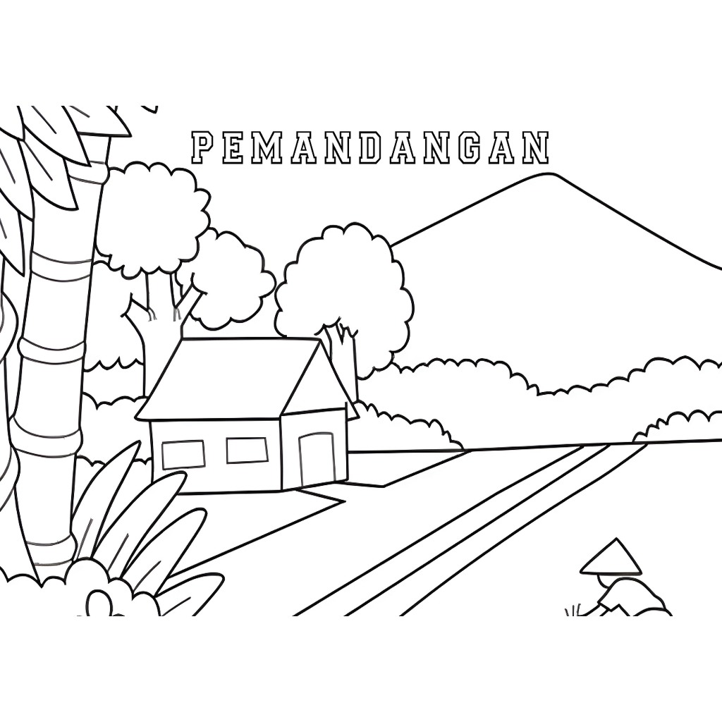 Jual Kertas Gambar Mewarnai Tema PEMANDANGAN ukuran A4 | Shopee Indonesia