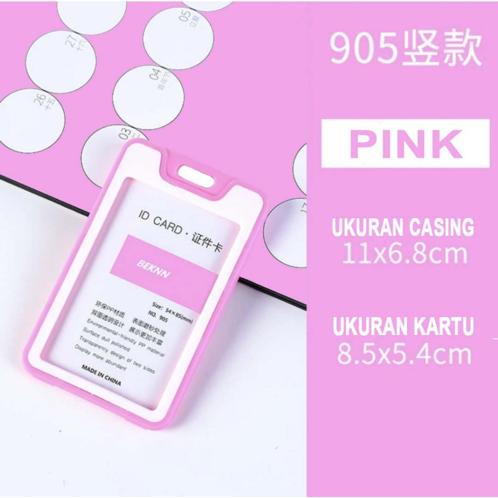 Jual Id Card Holder Name Tag Casing Id Holder 2 sisi Mika Bening Tempat ...