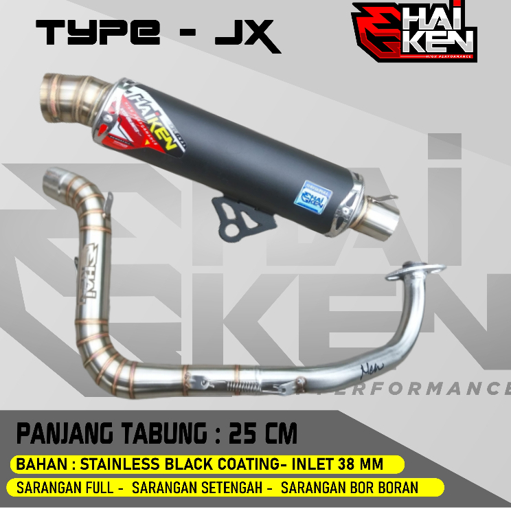 Jual Knalpot Samlong Original Haiken Type Jx Black Coating Inlet Vario Nmax Pcx Aerox Pcx