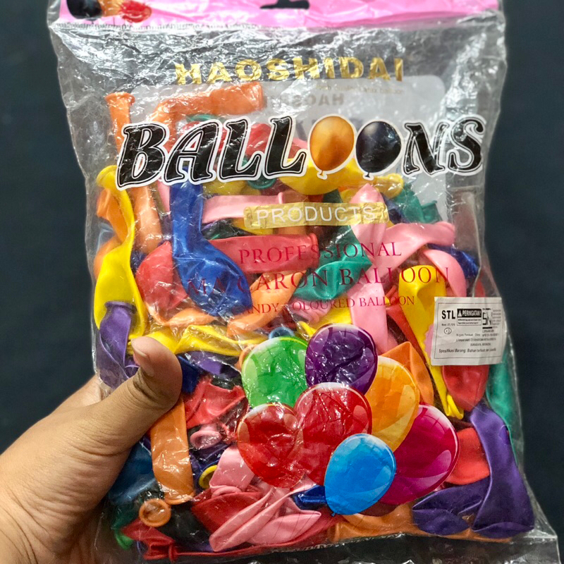 Jual Balon metalik latex 5 inch balon karet polos per pack | Shopee ...