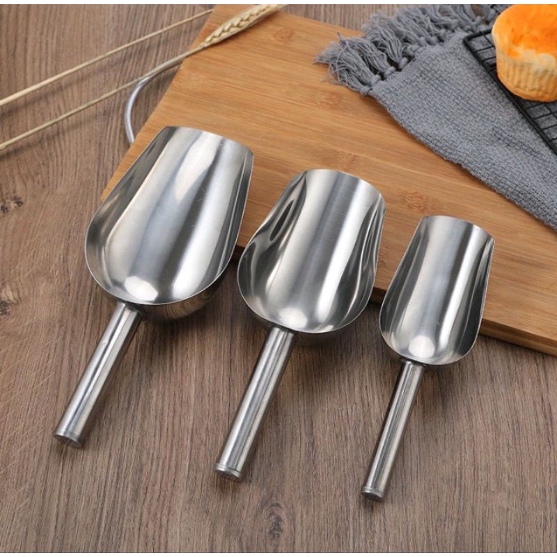 Stainless steel ice scoop Small metal candy scoop Mini ice scoop Small  sugar scoop Cream scoop Home kitchen food - style:style1;