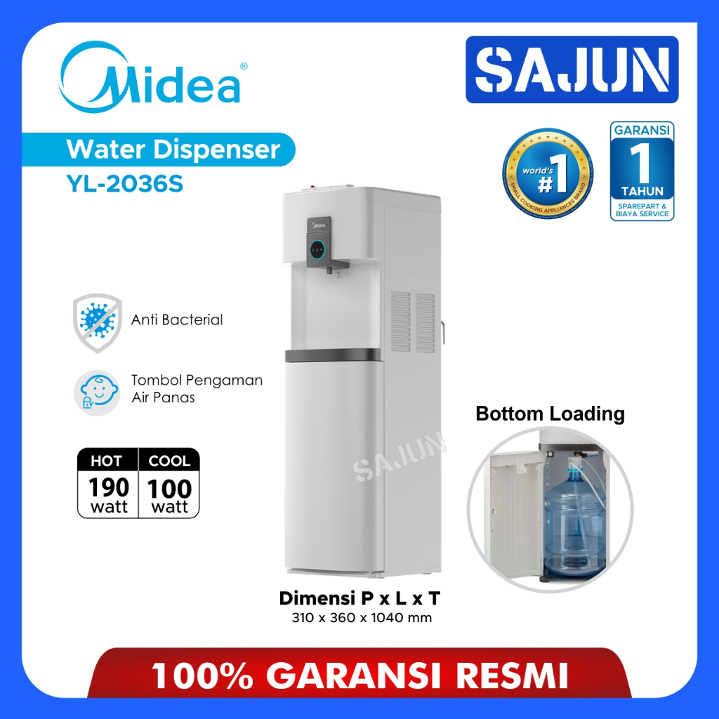 Jual Midea Dispenser Galon Bawah YL2036S Bottom Loading Kompressor YL ...