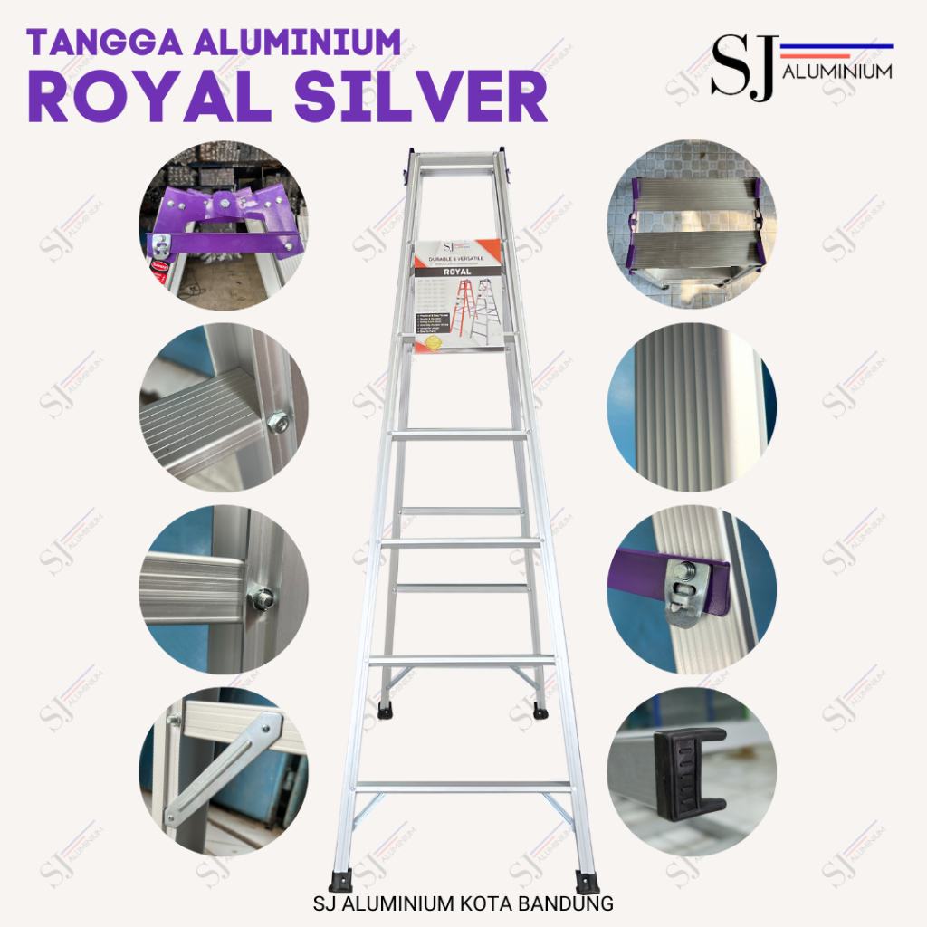 Jual ROYAL SILVER - Tangga Aluminium Lipat Jumbo Aluminium Ladder ...