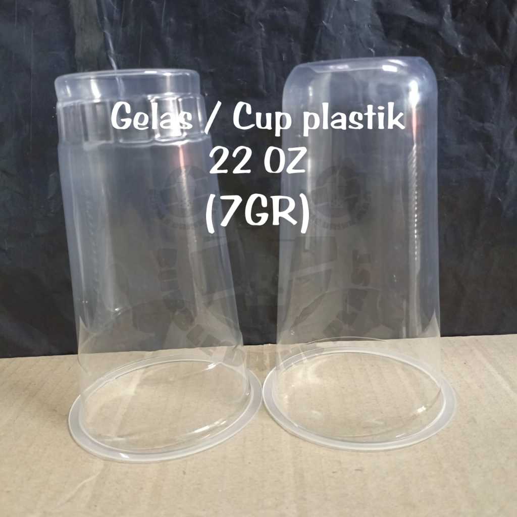 Jual Gelas Plastik Oval Dan Datar 22oz 7gr Tebal Isi 50pcs Shopee Indonesia 1165