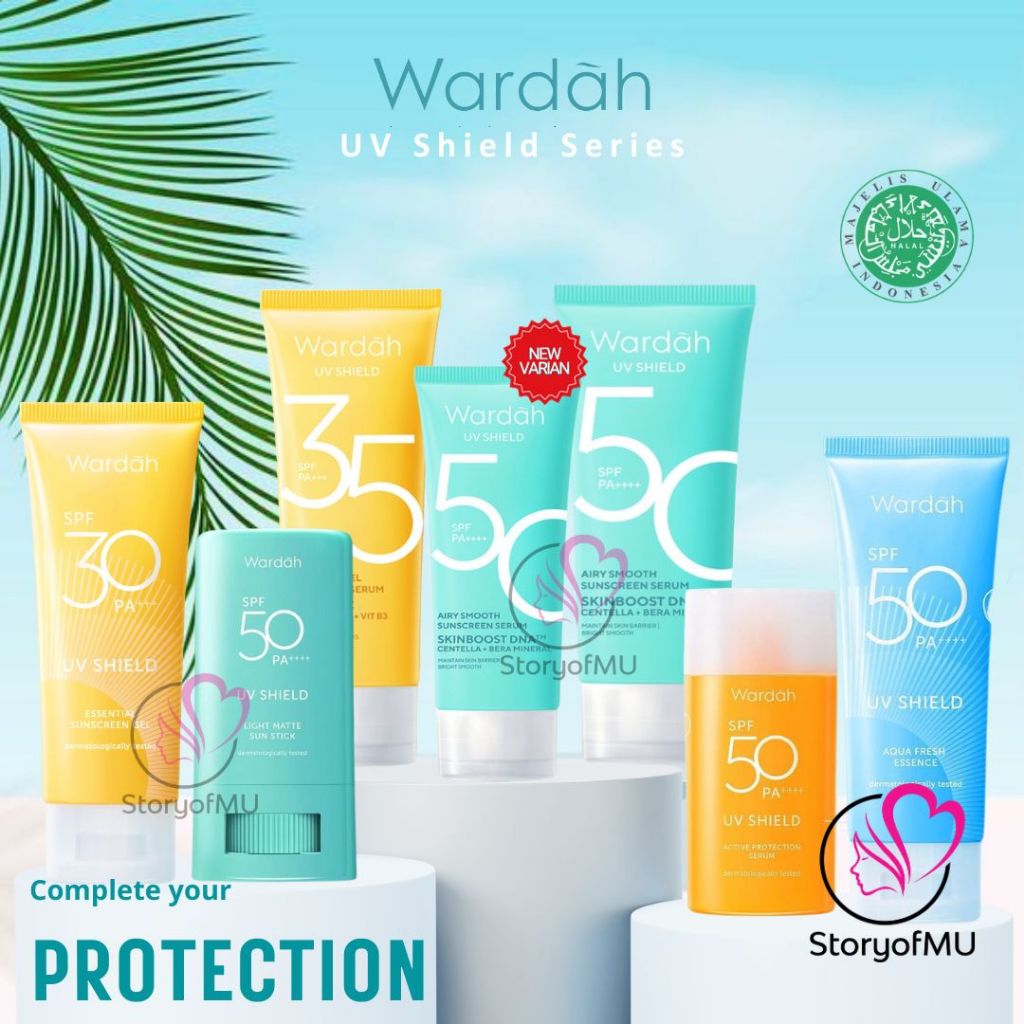 Jual Wardah Uv Shield Aqua Fresh Essence Active Protection Serum Light Matte Sun Stick