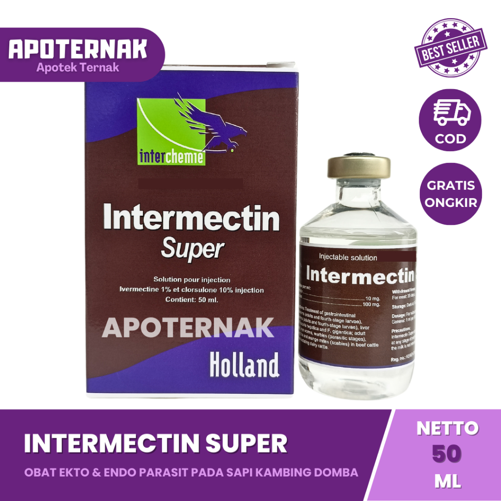 Jual INTERMECTIN SUPER 50 mL & Ivomec - Obat Parasit Ekto dan Endo ...