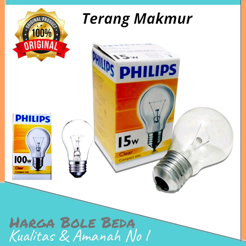 Jual Lampu Philips Clear Lampu Pijar Classic Watt Fit E Shopee Indonesia