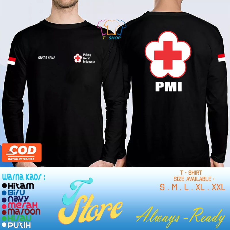 Jual Baju Kaos PMI PMR BARU Gratis Nama LENGAN PANJANG Sablon DTF ...