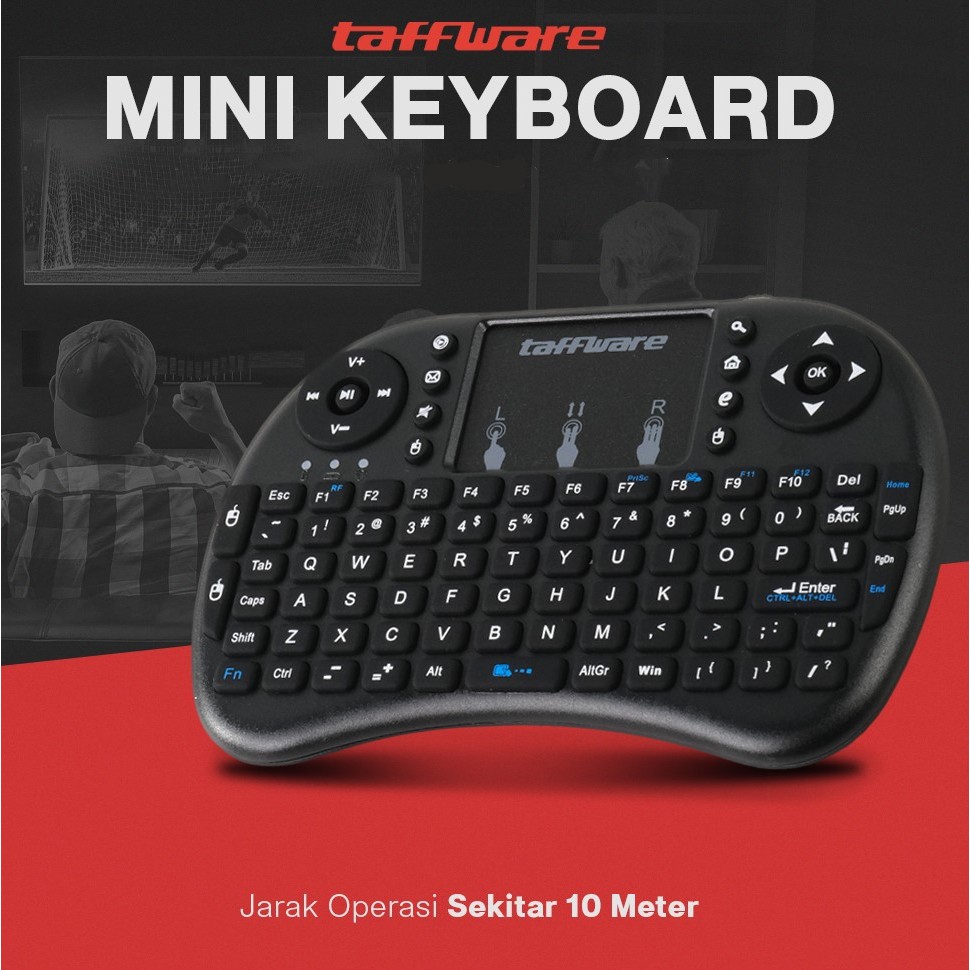 Jual keyboard mini wireless i8 2.4GHz dengan Touch Pad & Fungsi Mouse