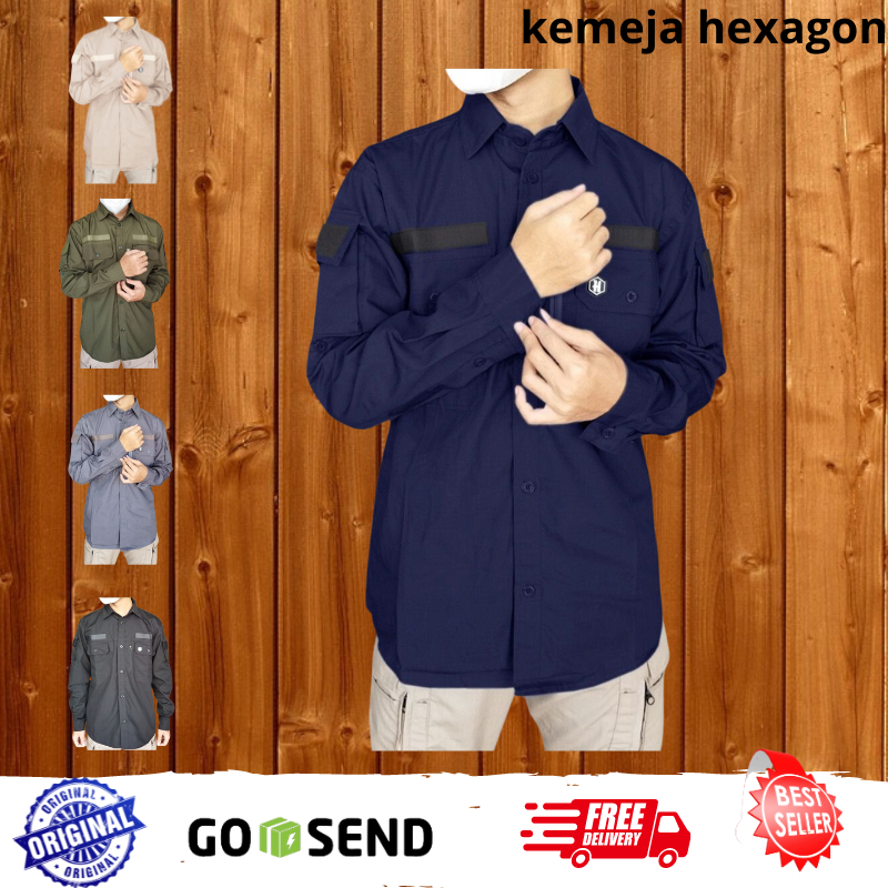 Jual Kemeja Tactical Hexagon Lengan Panjang Bahan Ripstop High Quality ...