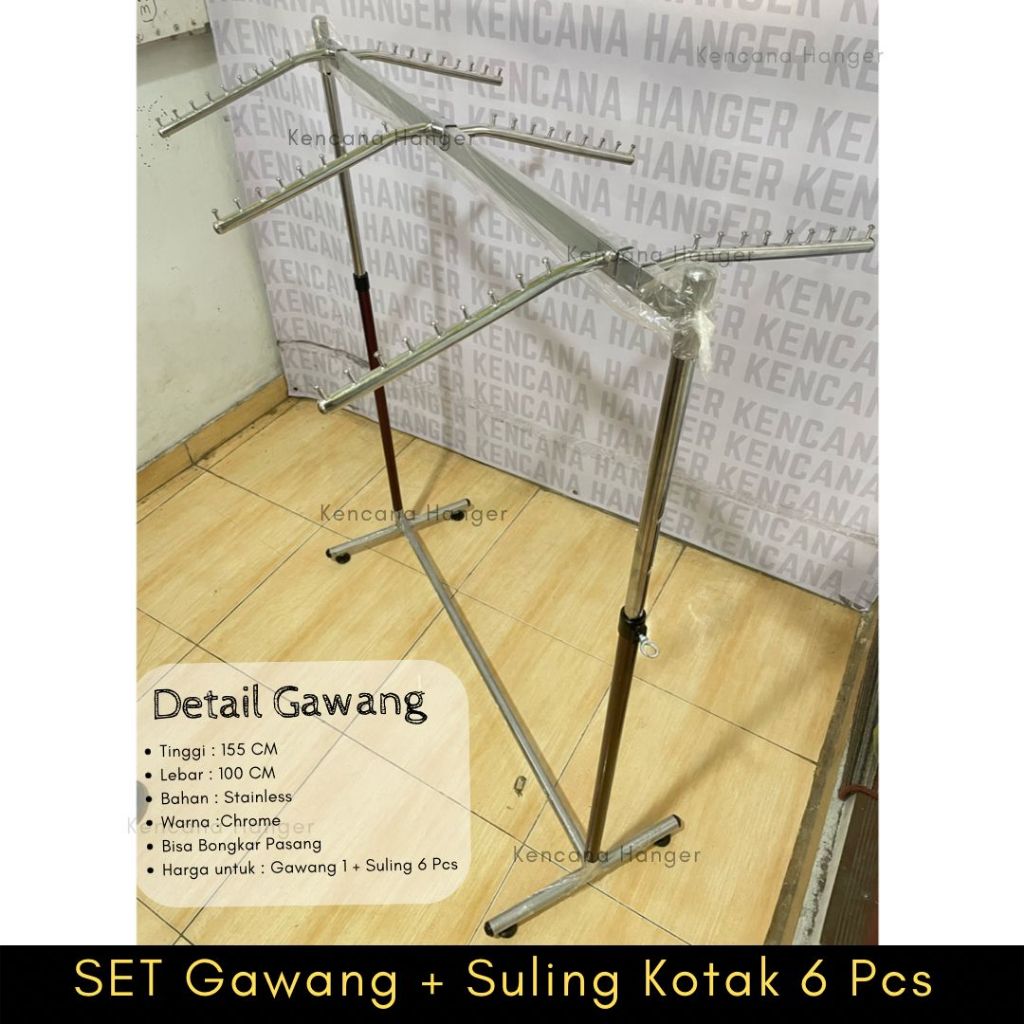 Jual Gawang Gantungan Baju Set 100 Cm 120 Cm 150 Cm ( 1pcs Gawangan 6 ...