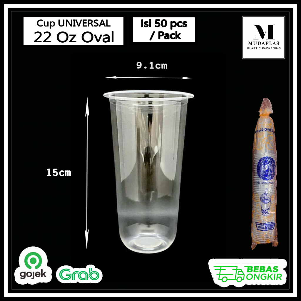 Jual Cup Oval 22 Oz Datar Universal Gelas Plastik Es Teh Solo Isi 50 Pcs Shopee Indonesia 6076