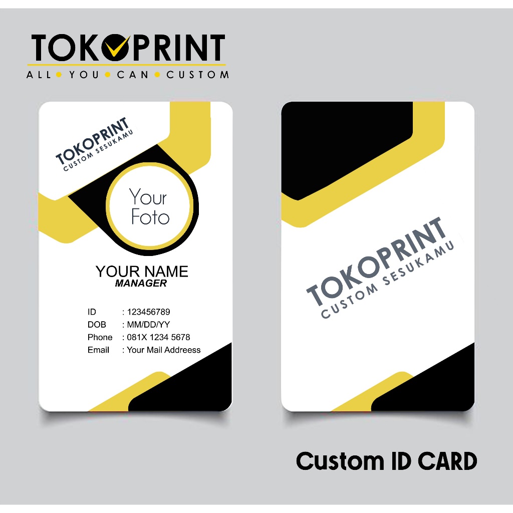 Jual Custom Cetak ID Card PVC Premium Kartu Member Kartu Anggota Kartu ...