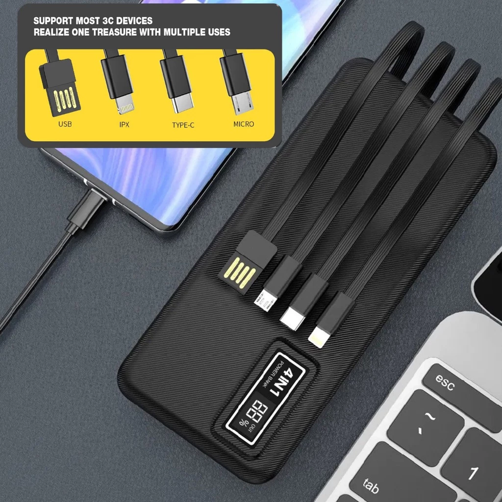 Delcell Velo Power bank 20500mAh 10500mAh Led Digital With Cable Fast Charge