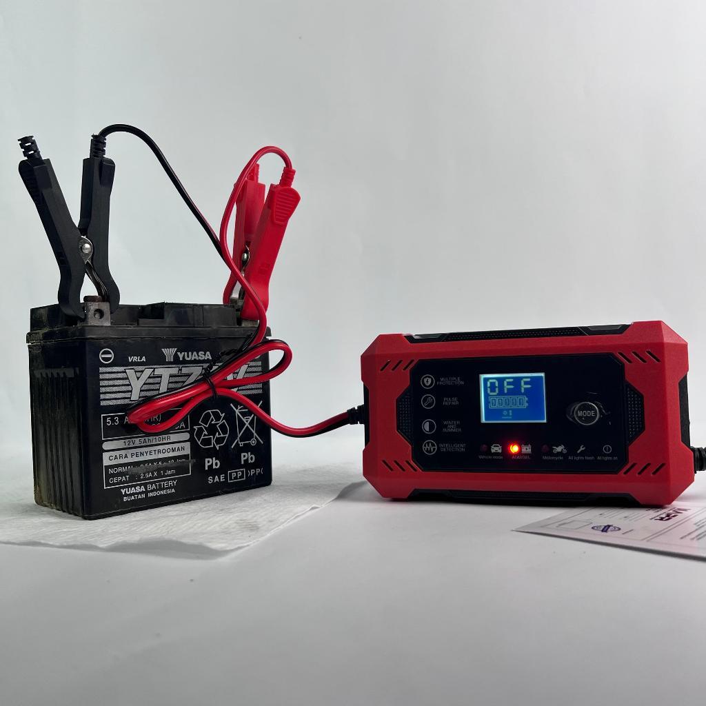 Jual promo live 6A cas aki charger APR JAPAN digital fast charging