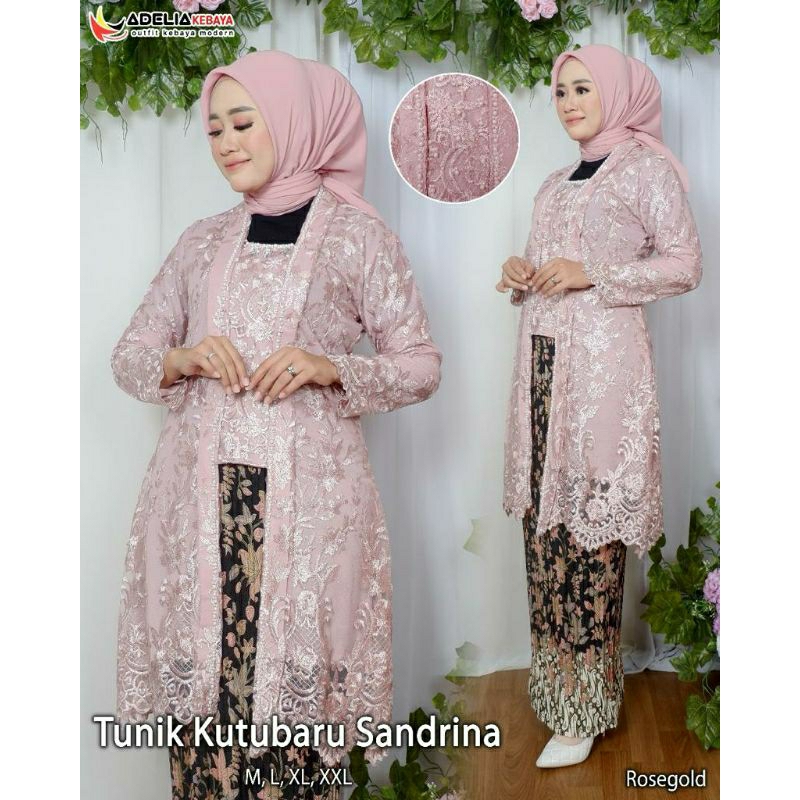 Jual Real Pict Set Kebaya Tunik Kutubaru Sadrina Kebaya Kutubaru