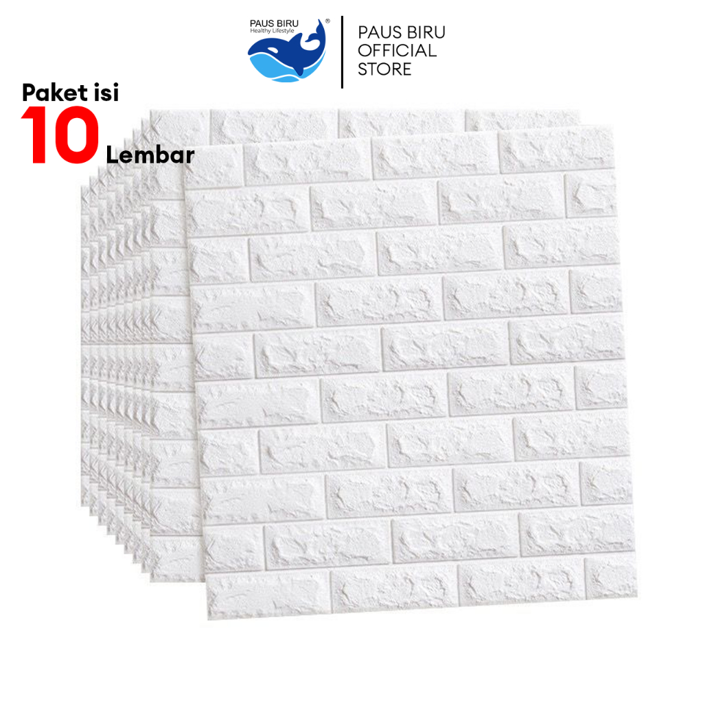 Jual Paus Biru Paket 10 Lembar Wallpaper Dinding Foam Timbul 3d