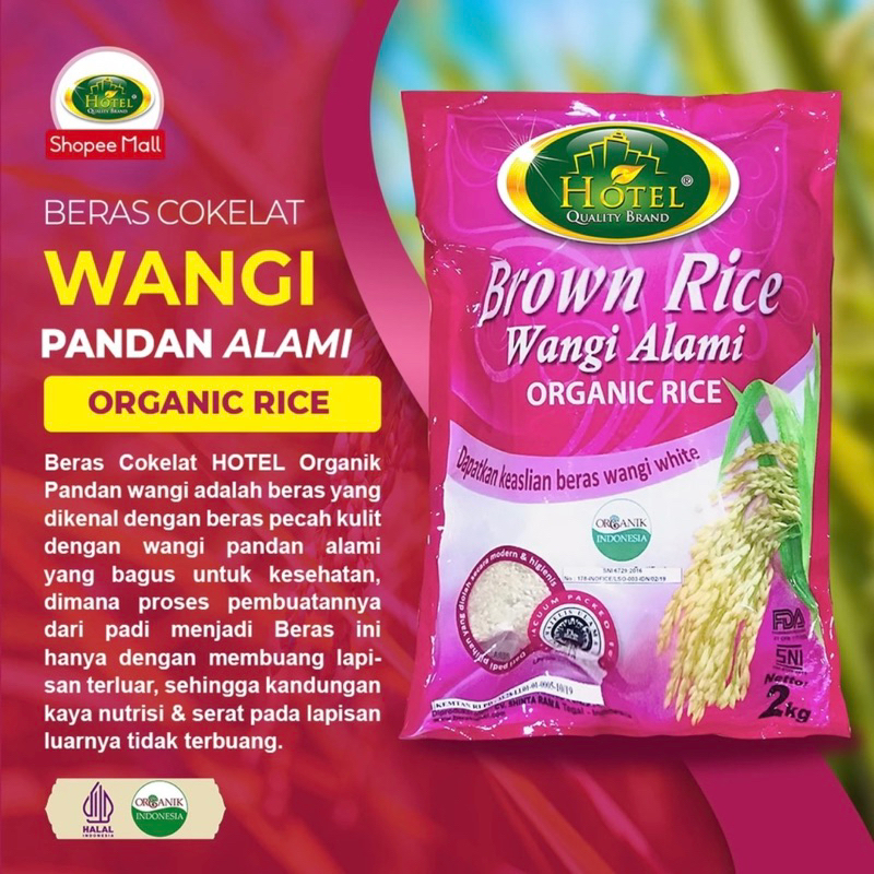 Jual Beras Hotel Organic Brown Rice (2kg) | Shopee Indonesia