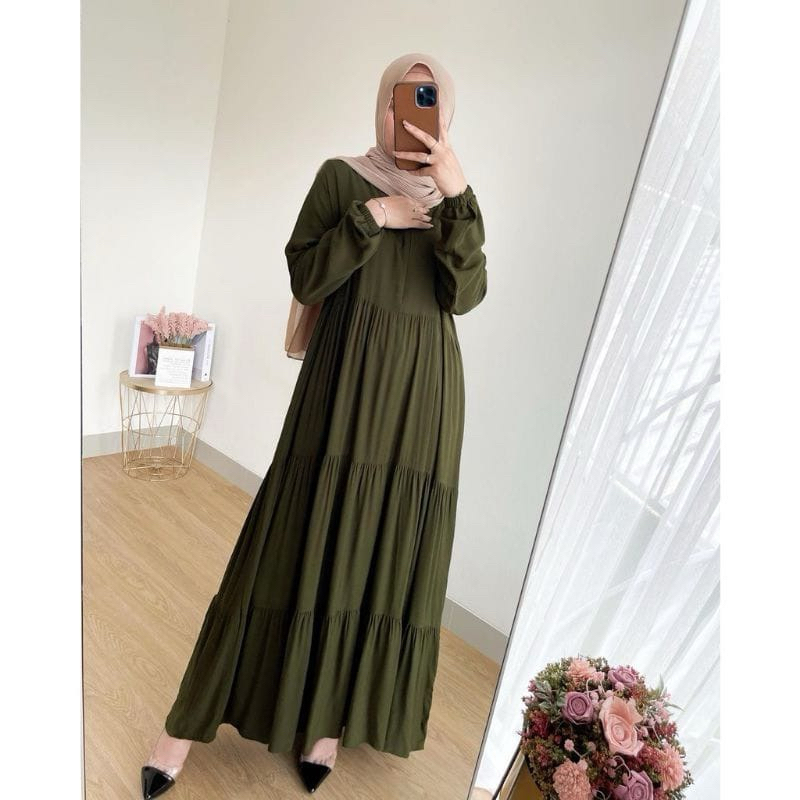 GAMIS Zhafira Dress polos rayon Twill premium Gamis busui gamis dress susun