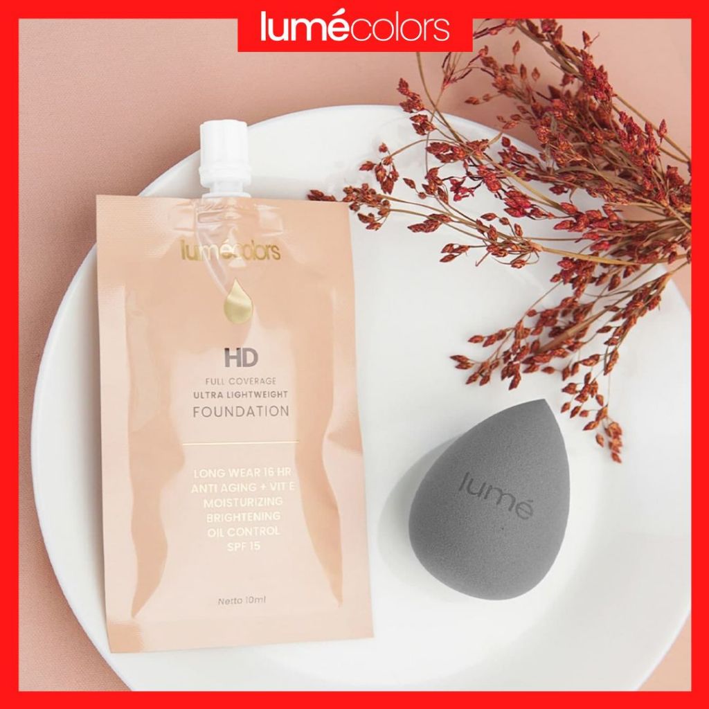 Jual Lumecolors Foundation Sachets 10 ml Beauty Sponge Blender ...