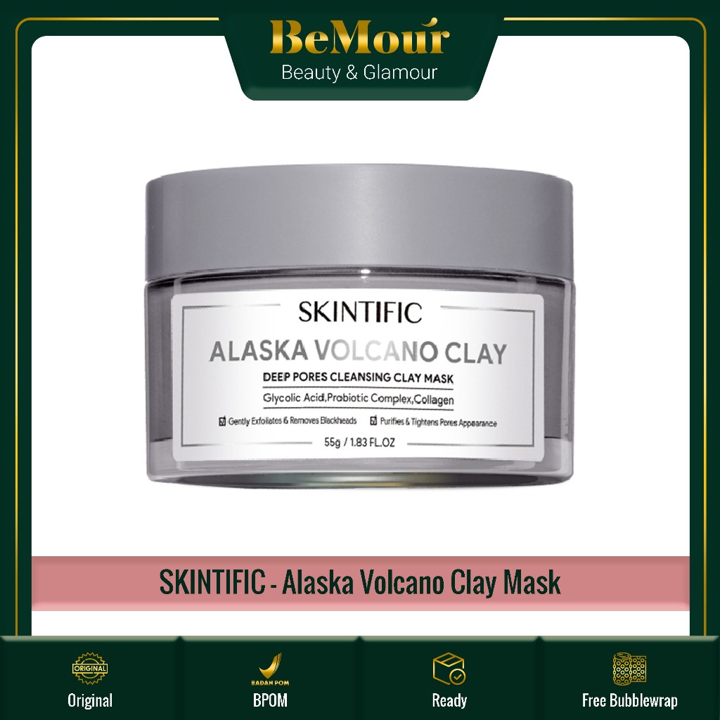 Jual SKINTIFIC - ALASKA VOLCANO DEEP PORES CLEANSING CLAY MASK ( 55 g ...