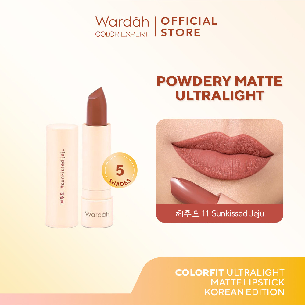 WARDAH Colorfit Ultralight Matte Lipstick - Korean Limited Edition - Lipstick Tahan Lama Hingga 8 Jam - Dilengkapi Vitamin E - Ringan dan Lembut di Bibir - Makeup