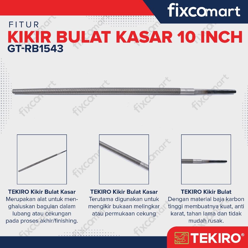 Jual Tekiro Kikir Bulat Kasar 10 Inch / Kikir Kasar | Shopee Indonesia