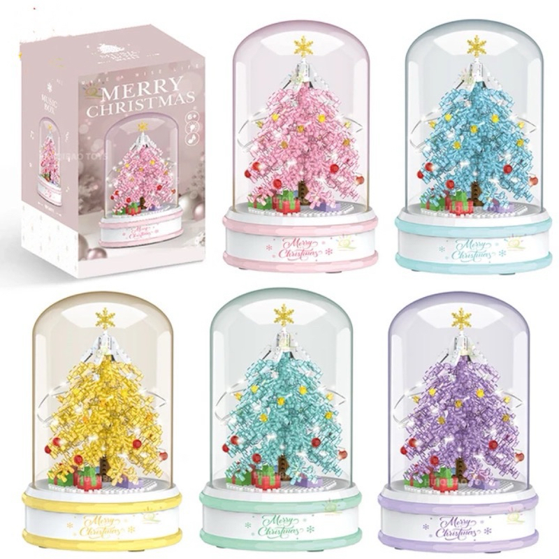 Jual Music Box DIY Christmas Tree Building Block with light and sound ...