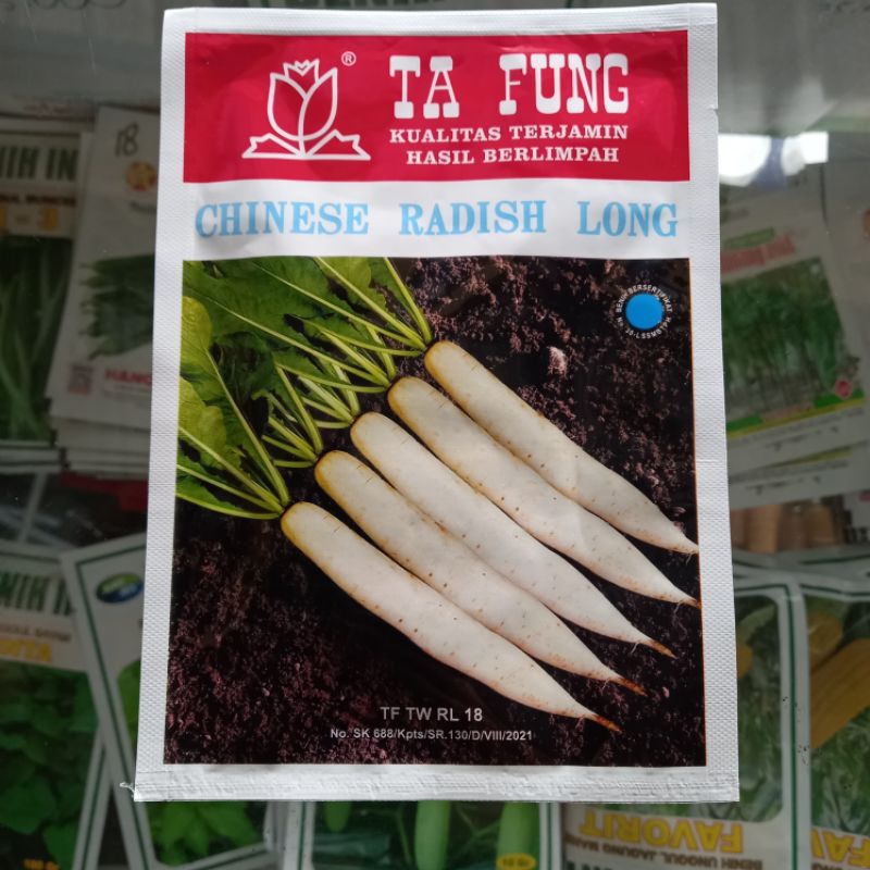 Jual Benih Lobak Putih Chinese Radish Long Ta Fung Original Pack