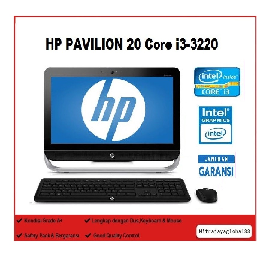 Jual PC ALL IN ONE HP Pavilion 20 Intel Core i33220 4GB HDD.500GB