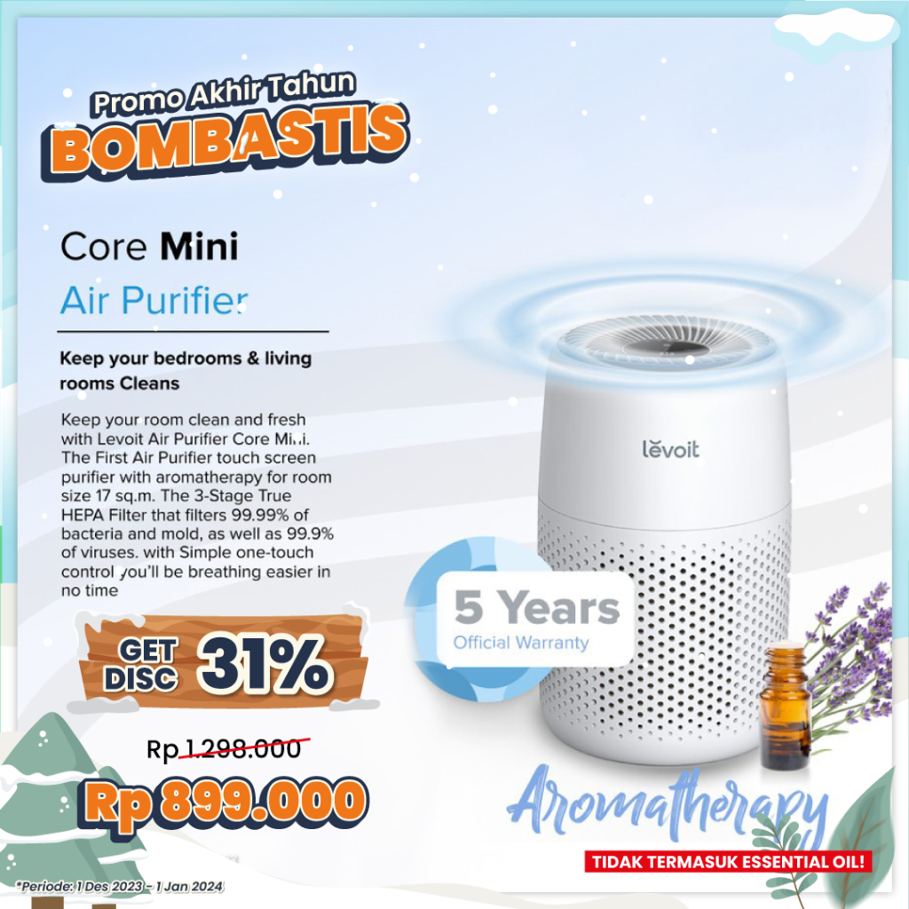 Jual Levoit Core Mini Desktop Air Purifier With Fragrance Aroma ...