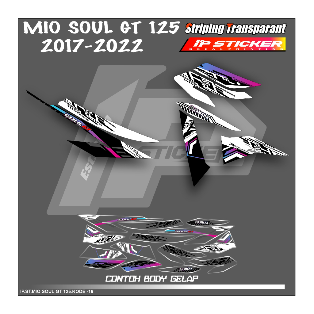 Jual MIO SOUL GT 125 (COD) STIKER STRIPING MOTOR YAMAHA MIO SOUL GT 125 ...