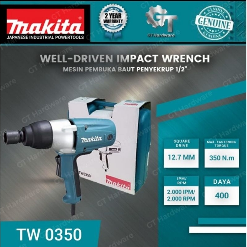 Jual Makita TW0350 Impact Wrench Makita Japan Mesin Pembuka baut 1/2 TW ...