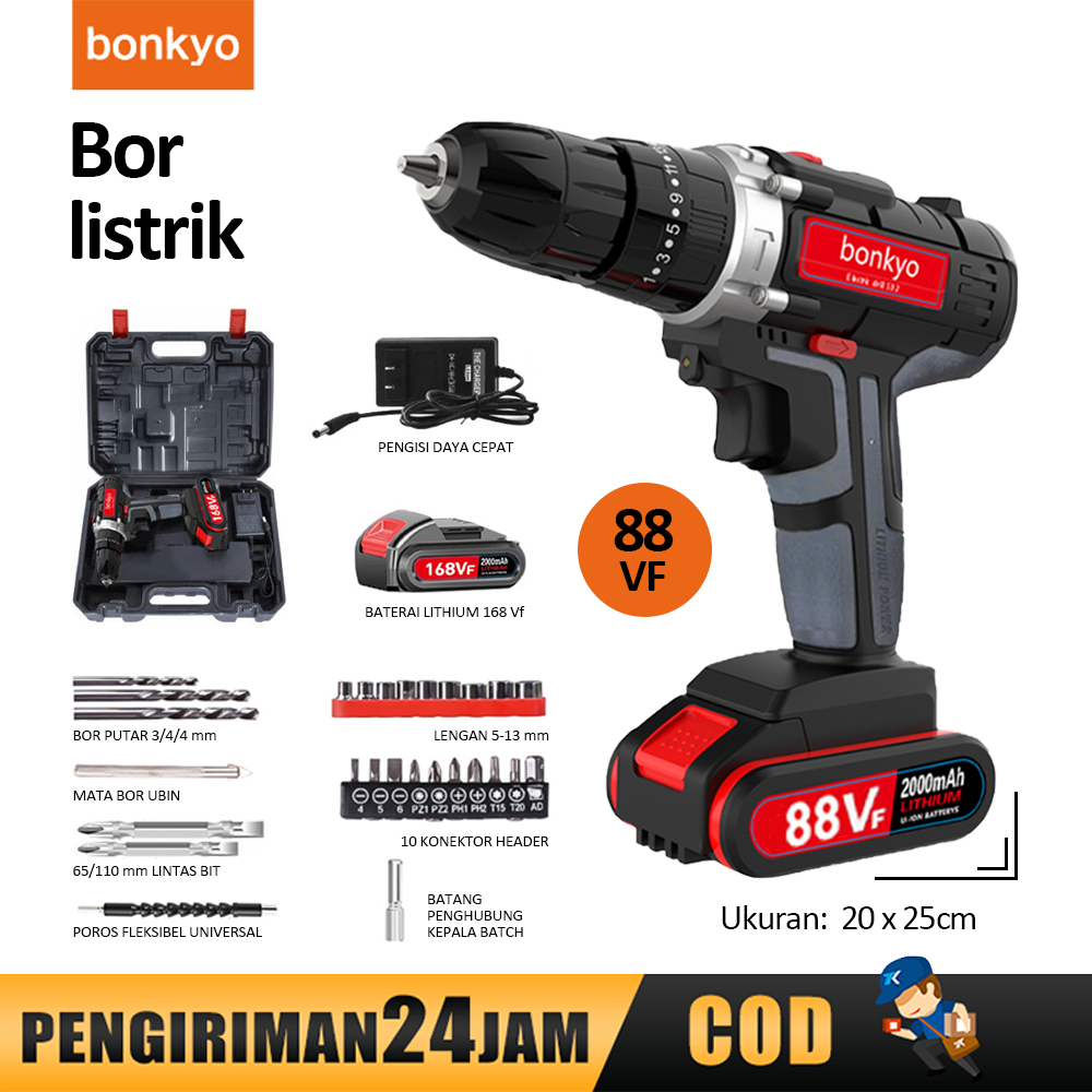 Jual Bonkyo Vf Mesin Bor Impact Drill Bor Baterai Bor Listrik